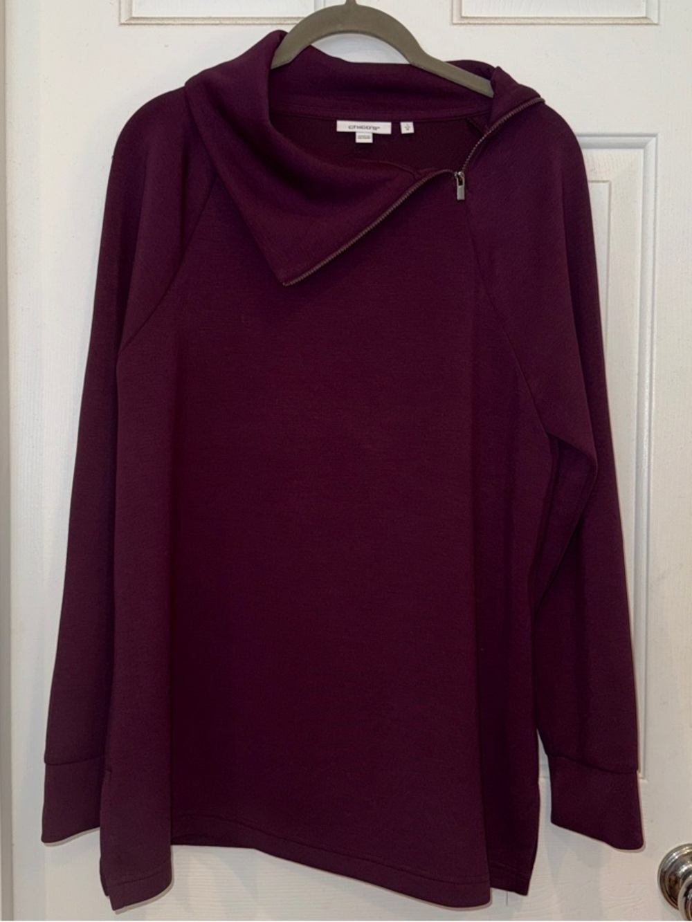 Chico's Zip Cowl Pullover - Plum